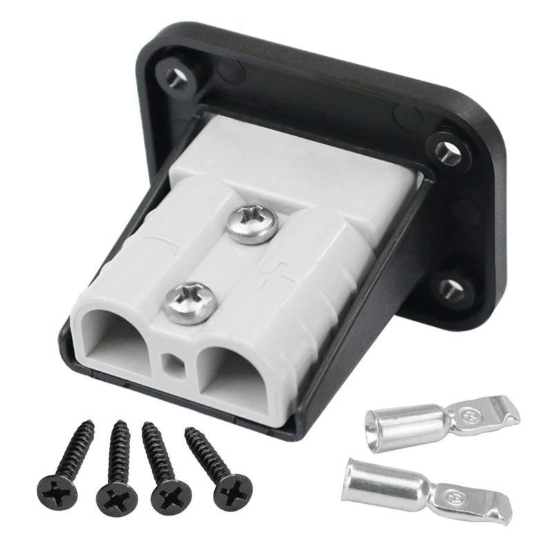 50A Charging Connector Flush Mount Plug Kit Mounting Bracket Panel
