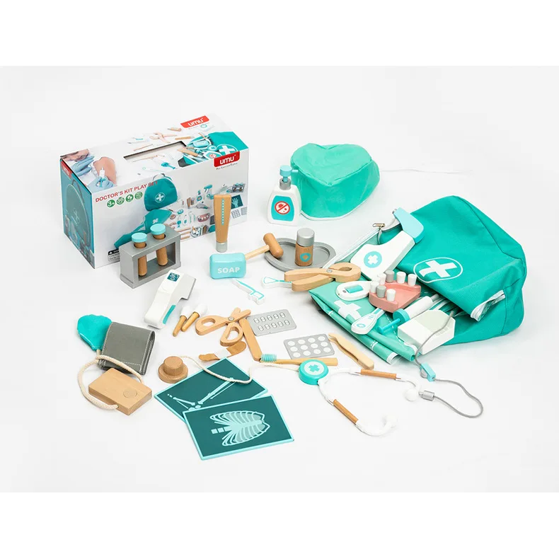 Wooden Pretend Play Toy For Children Games Simulation Girls Gift Educational Game Doctor Career Nursing Kids Toys Accessories