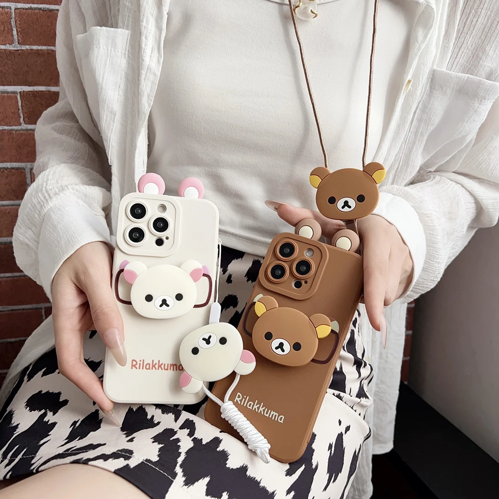 Rilakkuma Ear Glasses Case with Holder Rope