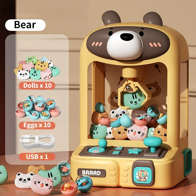 Automatic Coin Operated Play Mini Claw Machine Kids Electric Arcade Crane Twisted Egg Doll Machines Toys Children Birthday Gifts 6