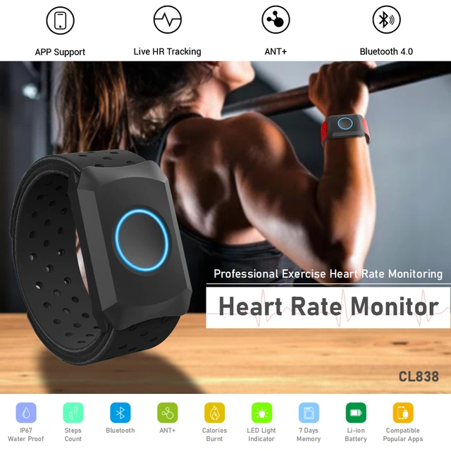 Fascia Cardio Braccio Fitcent - Cardiofrequenzimetro Bluetooth/ANT+ Impermeabile IP67 - Foto 10