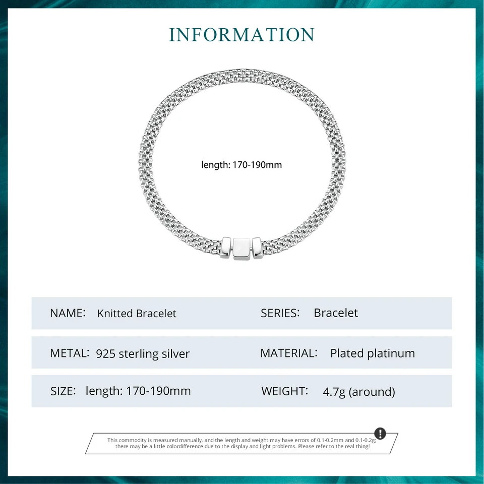 Brazalete con Hebilla Cuadrada Chapado en Platino - Imagen 5