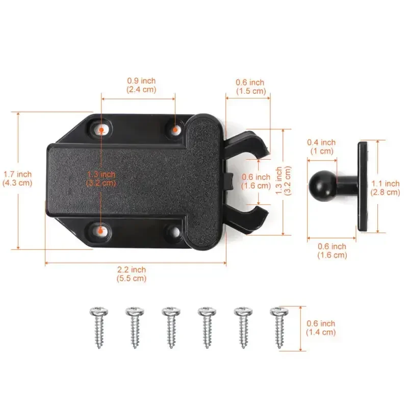 Description Picture 3 of item4*Push To Open Catch Door Latch Kitchen Cabinet Touch Release Drawer Cupboard Home Lock Latches Bolts Tool Hardware