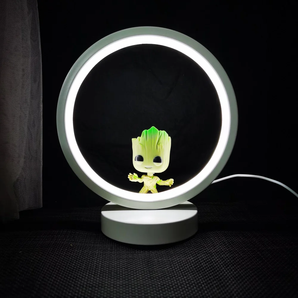 샤잠 크리에이티브 원형 분위기 LED 북유럽 스타일 단조 다리미, 5VU SB 플러그, 3 색 조명, 침실 야간 조명, 2024 인기 장난감