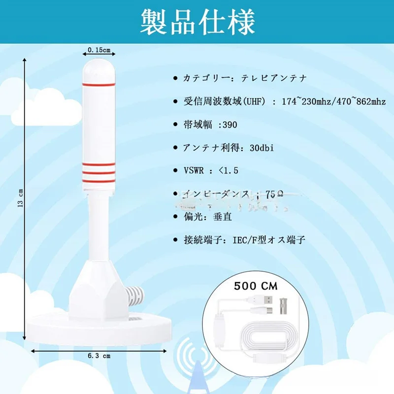 High-Definition Active DVB-T2 TV Antenna Dual Amplifier DVBT2-HD For Enhanced TV Reception