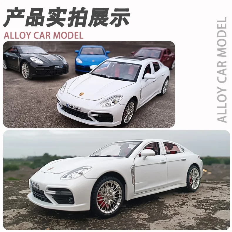 1:18 Porsche Panamera Alloy Car Diecast Model Simulation Sound & Light Pull Back Vehicle Home Decoration Toys for Childrens G37 5