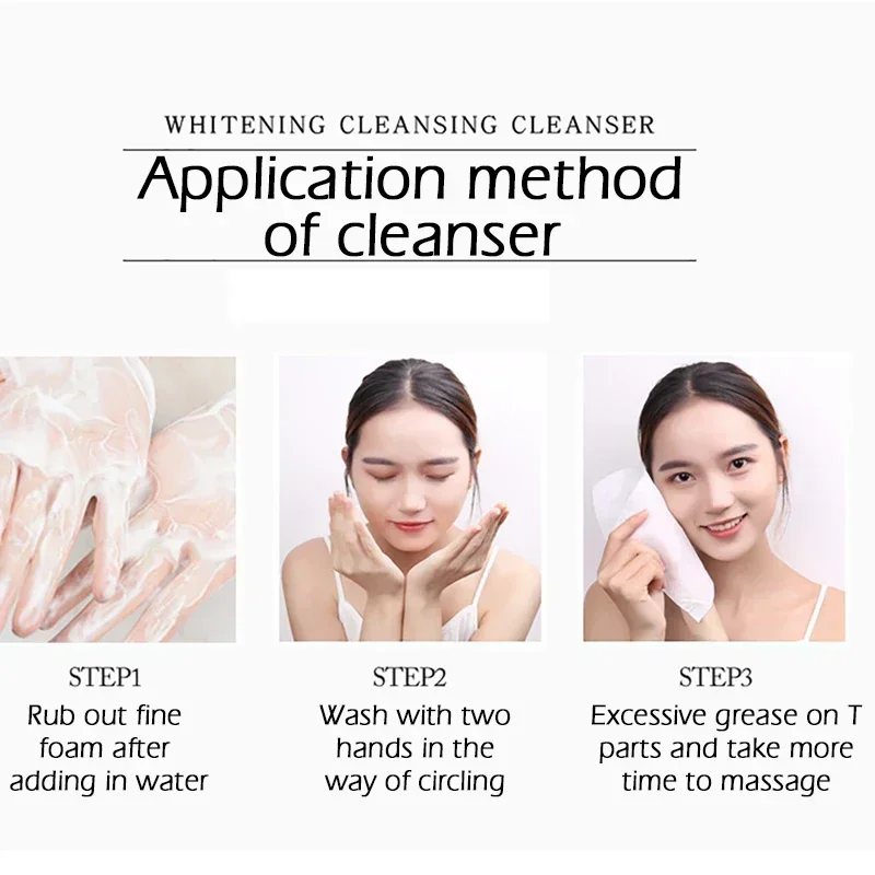 Nicotinamide Amino Acid Face Cleanser Facial Scrub Cleansing Acne Oil Control Blackhead Remover Shrink Pores Skin Care 5