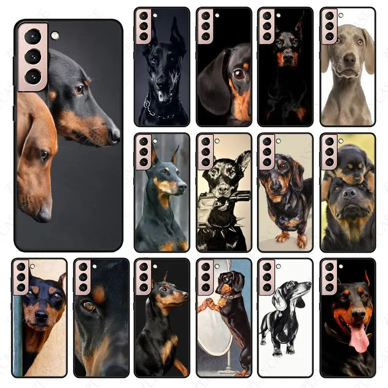 Custodia Per Telefono Per Cani Dachshund Silhouette Per Samsung Galaxy S21Plus S23 S20Fe S20Ultra S22Plus S21Fe S22 S10Plus S23Ultra S10E Cover