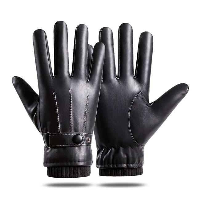 Guantes de invierno para hombre Guantes de cuero de piel de oveja  resistentes al agua para uso diario