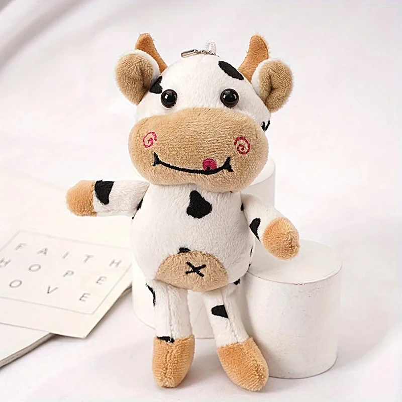 JINTO MILK ぬいぐるみ 約15cm 15cm Cute Milk Cow Plush Toy Animal Stuffed Doll Keyring