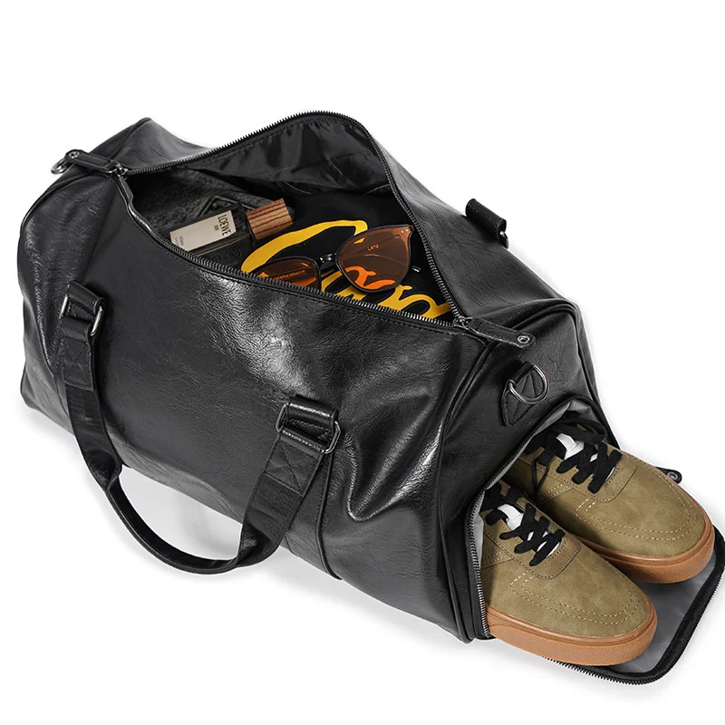 Men Genuine Leather Travel Bags Large Capacity Luggage Bag Business  Handbags Fitness Gym Bag Shoes Pockets Black Brown XA204M - AliExpress