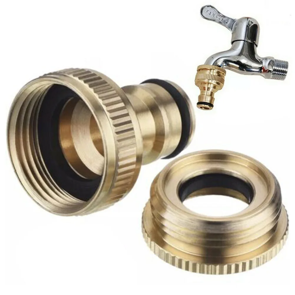 

Brass Faucet Tap Connector Mixer Hose Adaptor Quick Connecter 1/2 3/4 Copper Hose Coupling Adapter Garden Watering Fittings Tool