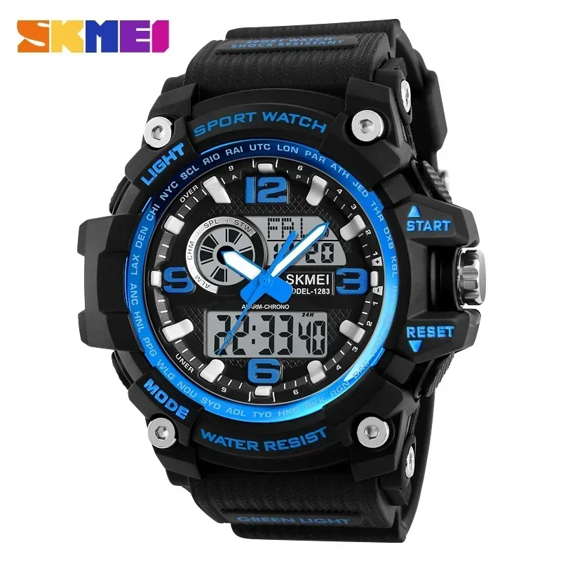 SKMEI 1283 Digital Quartz Watch for Men Waterproof Sport Electronic Countdown Man Wristwatches Military Alarm Clock Reloj Hombre