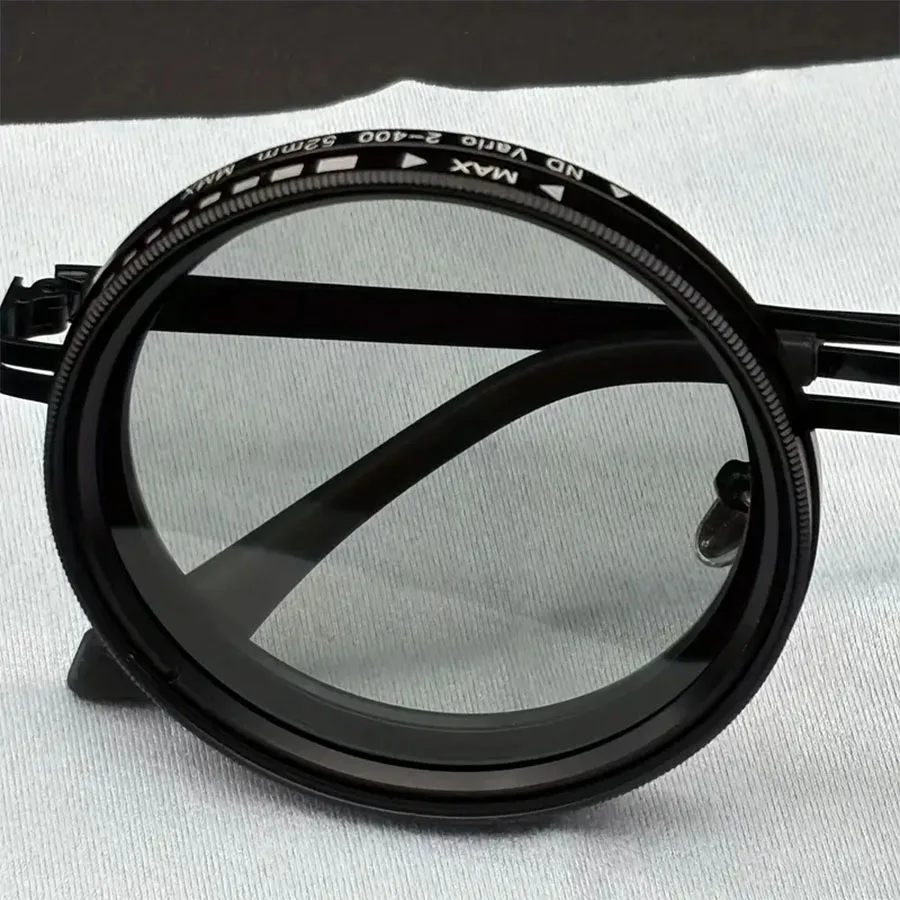 Cyberpunk Style Glasses – Metal Frame Eyewear with Rotating Lenses & UV400 Protection