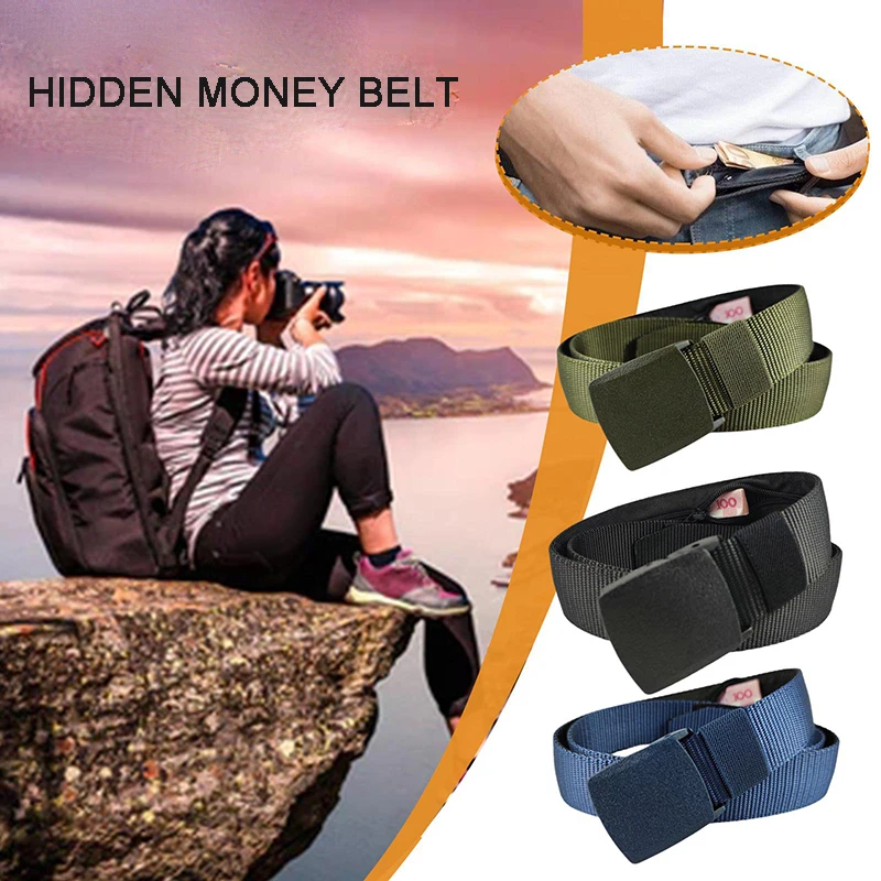  Money Belt for Men Travel Security Belt with Hidden Money  Compartment Pocket, Cashsafe Anti-Theft Wallet Non-Metal Buckle : Clothing,  Shoes & Jewelry
