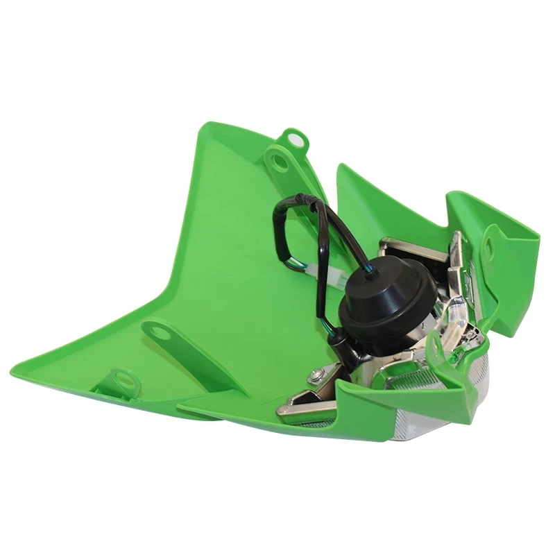 Faro Per Moto 12V 35W H4 Per Kawasaki KLX 110/150/250 | ABS Nero/bianco/verde | Con Luce Diurna E Direzionale