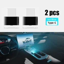 Mini Type - C LED Ambient Light - Portable Plug - and - Play Decorative Lighting (Ice blue - 2pcs)