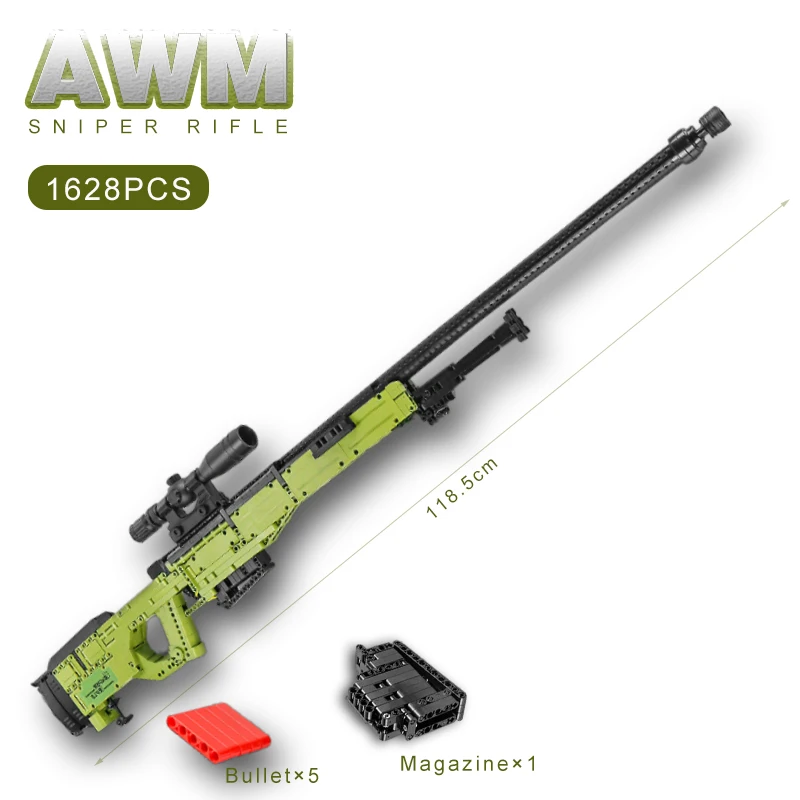 

Arctic Warfare Magnum Sniper Rifle Building Blocks Model Kit UK Army SWAT AWM Gun Kids Military Weapons Game Firearms Bricks Toy