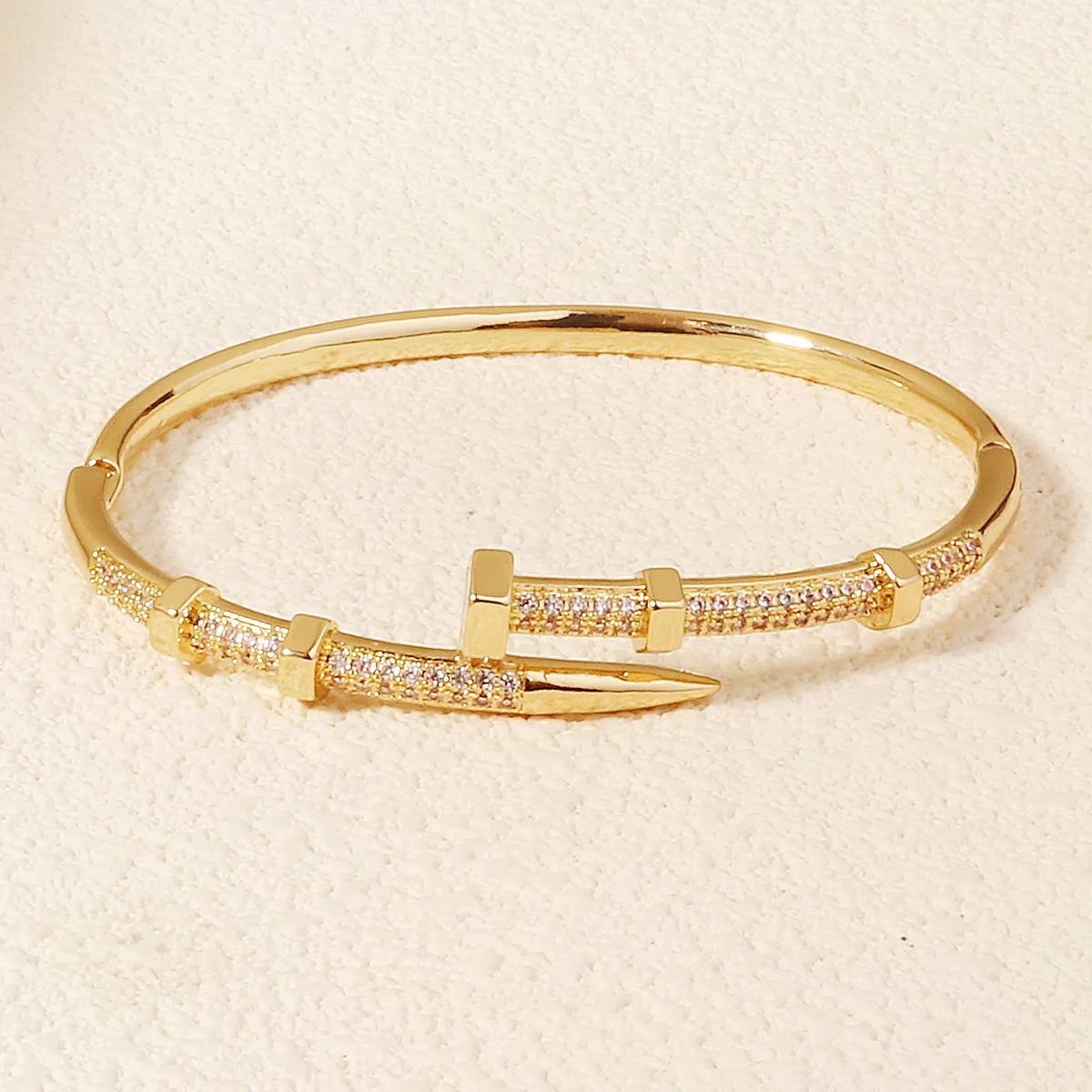 Jewelry Bracelet Female Brand Nail Bracelet Trendy Zircon Screw Bracelet For Women Everyday Party Festive As Gifts