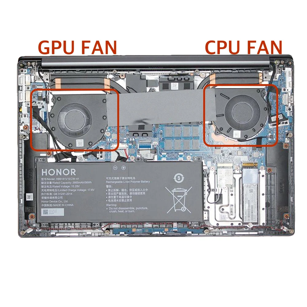 Ventiladores Refrigerando da Cpu do Portátil Gpu para Huawei Honra Magicbook 16 16pro 2023 r7 Dfs5k22b056730 Fp7s Fp7t Hq23300196000 dc 5v Novo - Imagem 2