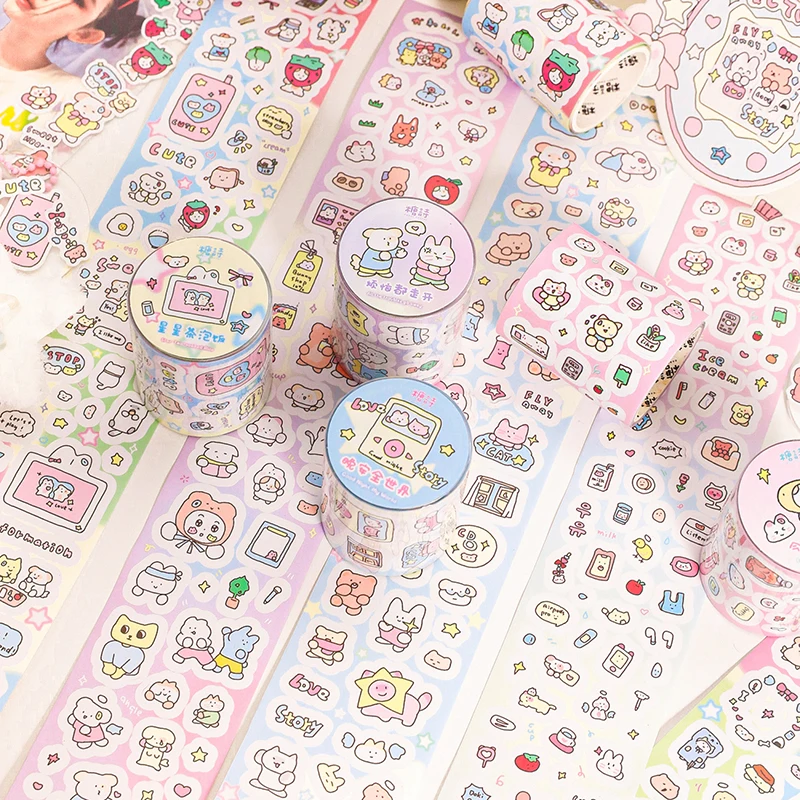 Cute Animal Washi Tape Decoration Scrapbooking DIY Collage Album Photocard Diary Journal Hand Account Masking Tapes Stationery
