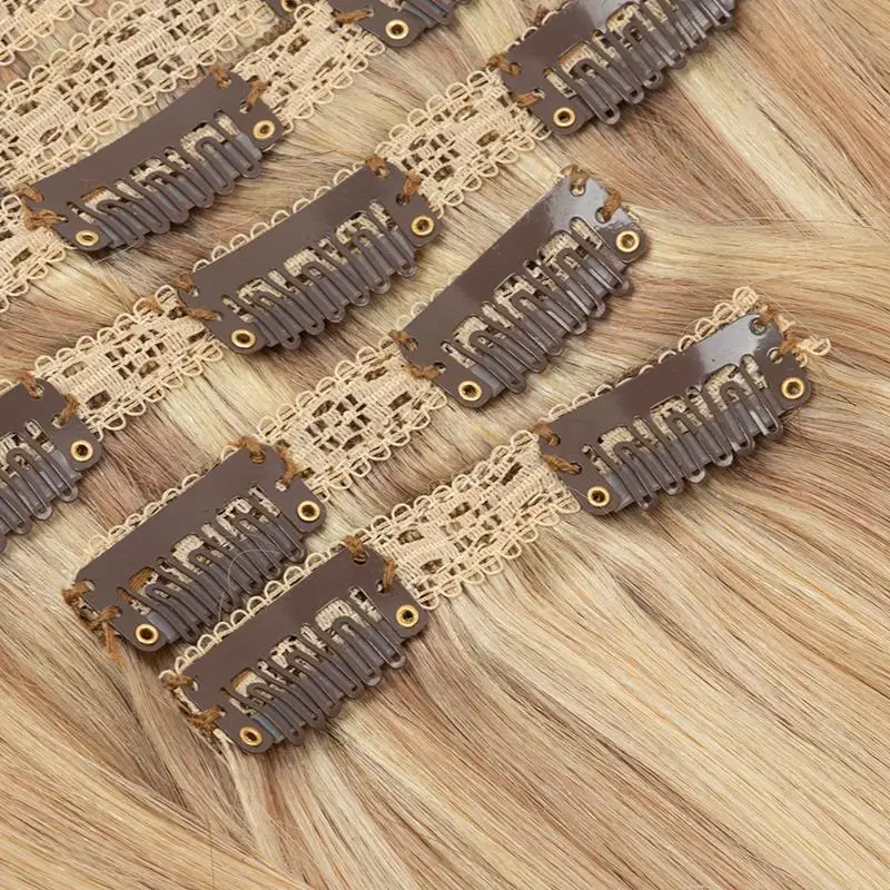 Human Hair Extensions 24inch 240G Clip in Human Hair Extensions Seamless Clip in Hair Pieces 6PCS FULL Head For Thick Raw