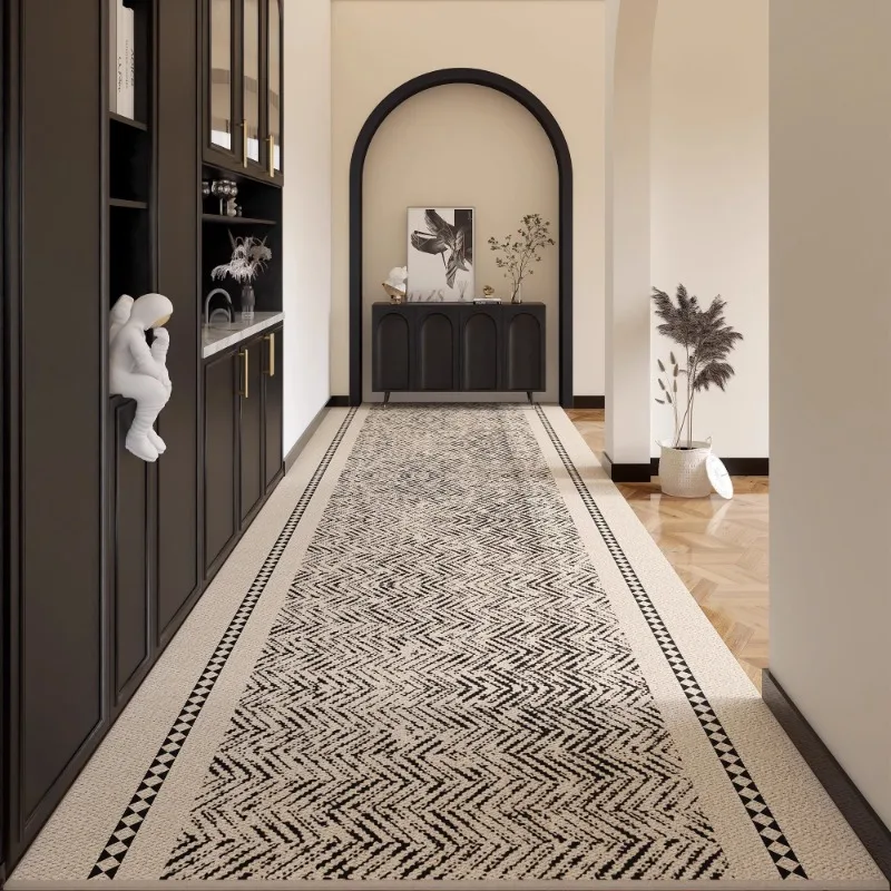 Fashion Light Luxury Runner Rug Modern Minimalist Style Door Mat High-end Art Home Decoration Bedroom Bedside Mat Alfombra Tapis