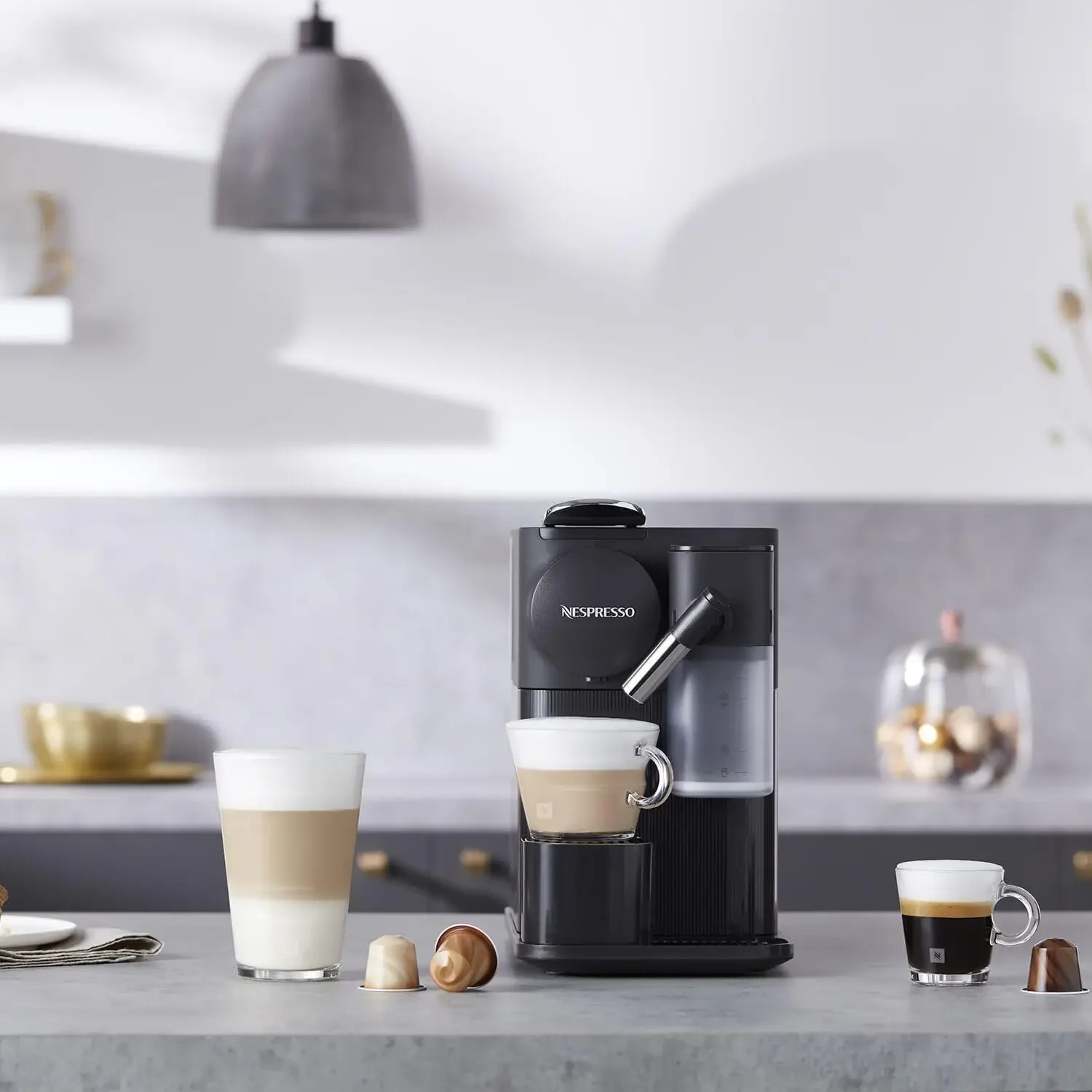 Lattissima One Original Espresso Machine with Milk Frother by De'Longhi, Shadow Black 2