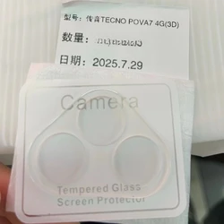 Premium 3D Tempered Glass Camera Lens Protector - Ultra Screen Protector & Camera Film Cover (For Tecno Pova 7 4G)