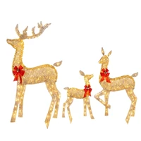 3 Pieces Lighted Christmas Deer Family Outdoor Yard Decorations Acrylic Board with LED Lights Christmas Decor Lights 1