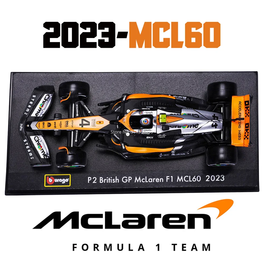 Bburago 1:43 McLaren F1 Team 2023 MCL60 4# Lando Norris 81# Oscar Piastri alloy car model toy series collection gift