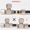 High Pressure 3/8" 9.52mm Non-Slip Lock Quick Connector Tee Elbow Straight Joint Nozzles Seat Misting System Fittings 5