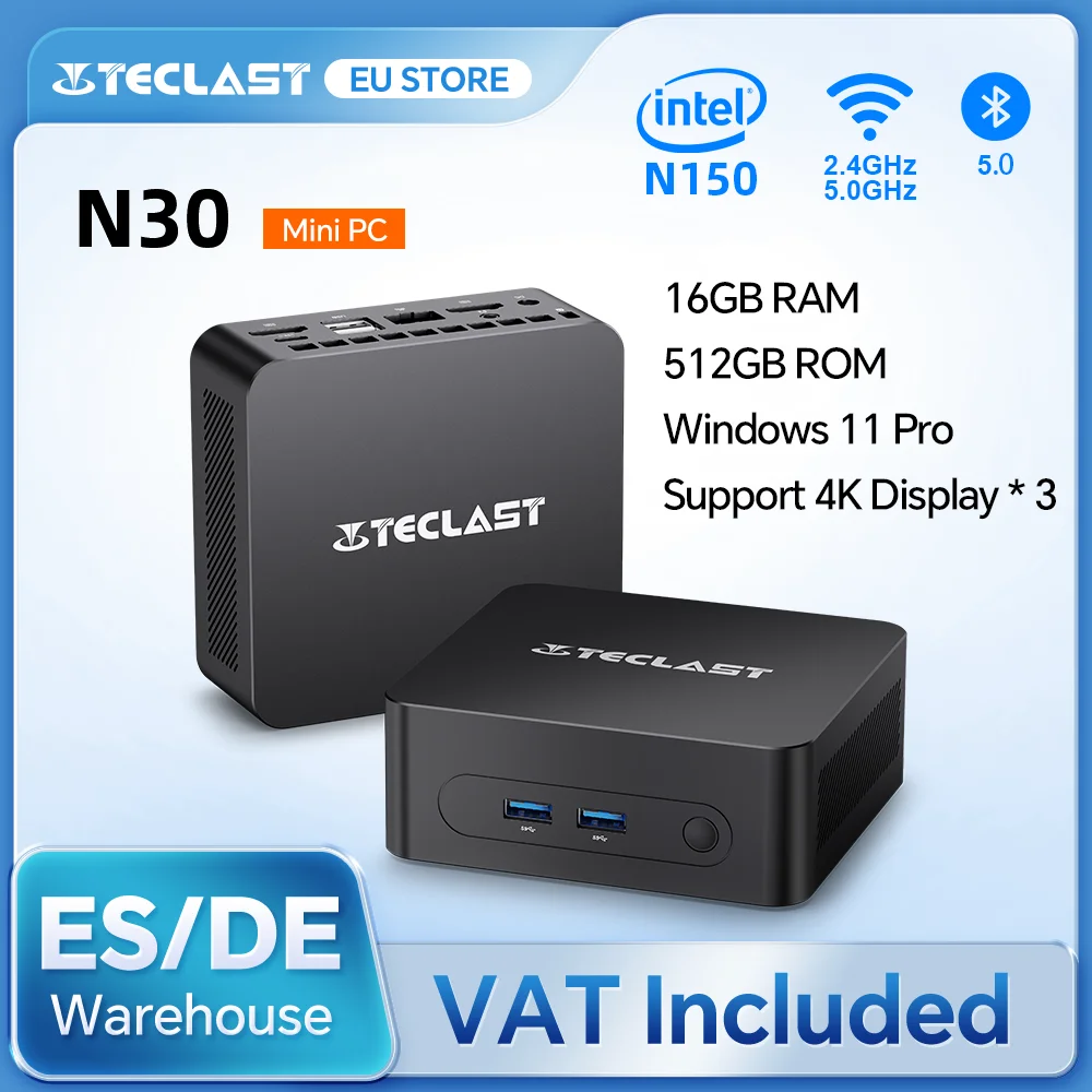 高性能 MINI PC Intel N150 Ram 16gb, Ssd 512 Mini PC N150 Intel 13th Mini Computers, W-11 Pro 16GB DDR4 RAM