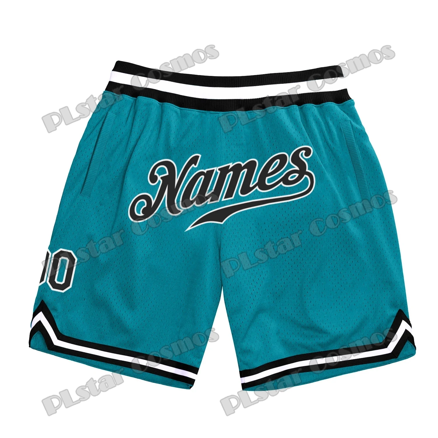 Custom Name and Number White Pink-Light Blue Basketball Shorts 3D Printed Men Youth Summer breathable mesh Sports Shorts LQD05 6