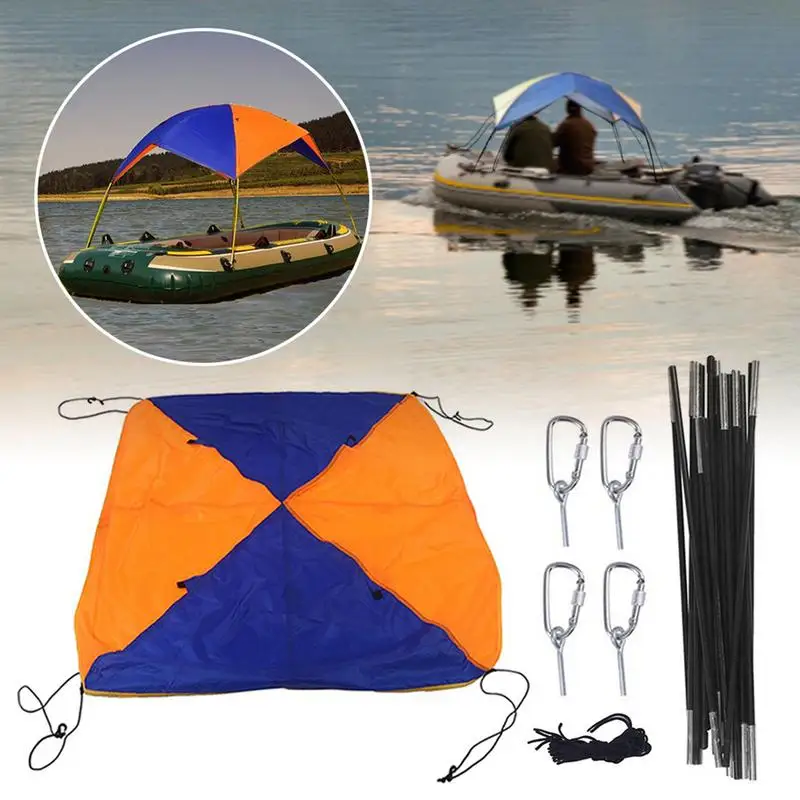 

PVC Fishing Inflatable Boat Sun Shade Tent For 3-person 295X137*43CM Boats Tent Sun Shelter Sun Canopy Beach Sunshade Tent