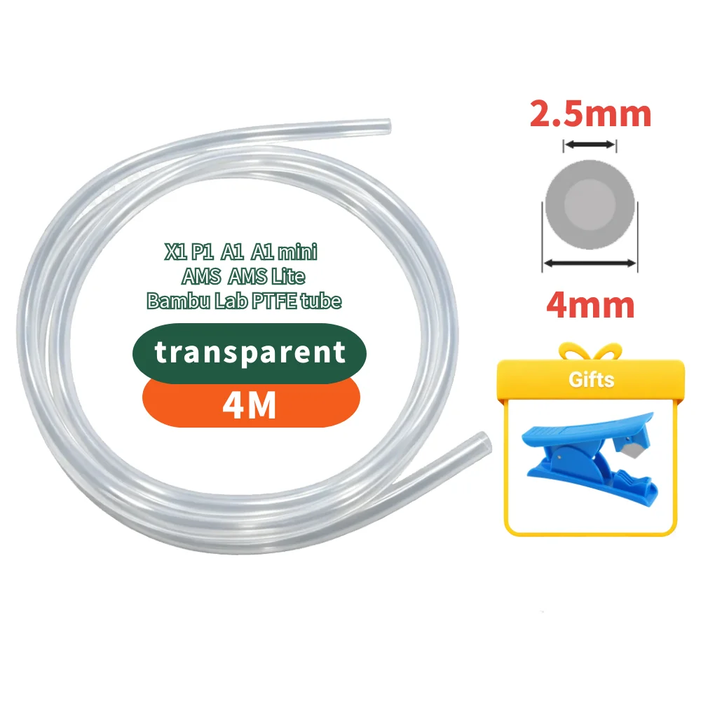 Premium PTFE Bowden Extruder Tube for 3D Printers - 1.75mm Filament