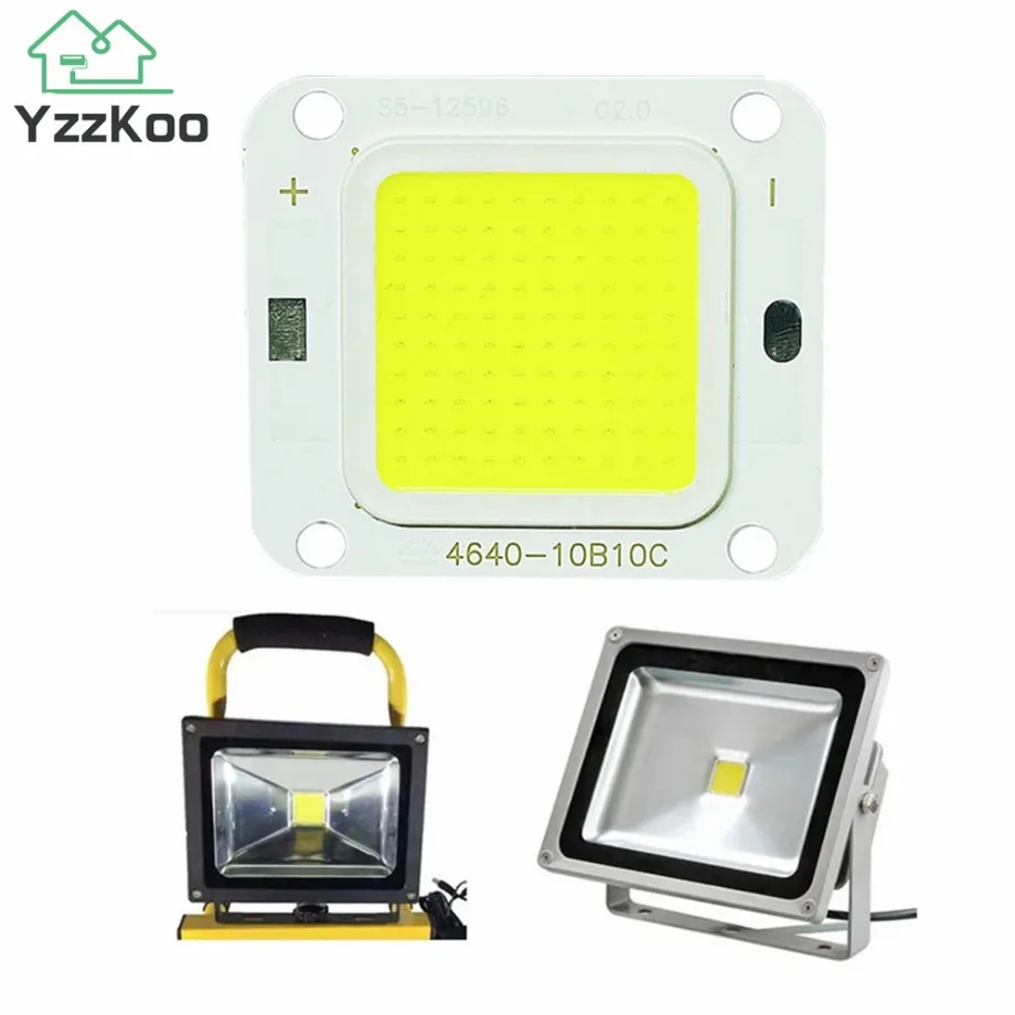 

YzzKoo LED COB Chip 10W 20W 40W Super Power 50W 60W 70W For DIY Floodlight Spotlight Bulbs Diode LED Ceiling Light Lamp Source