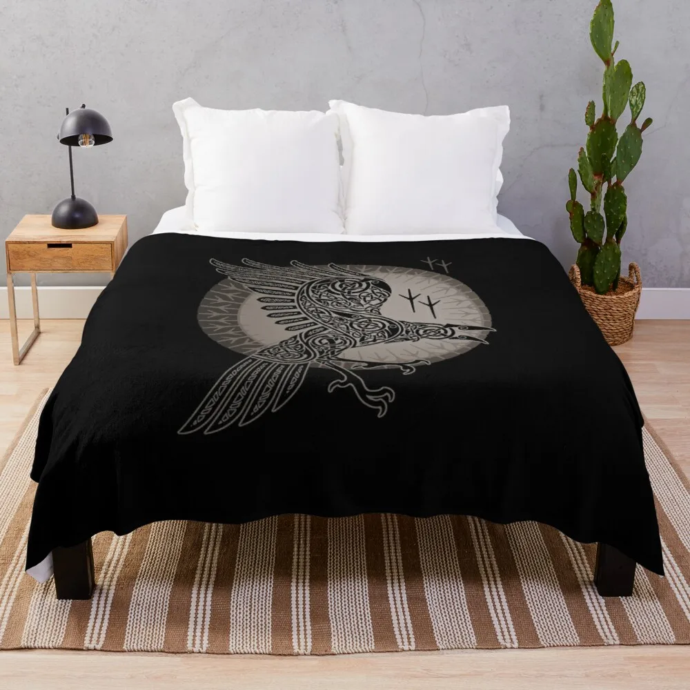 

RAVEN Throw Blanket Double Summer Blanket Soft Plush Plaid Fleece Blanket