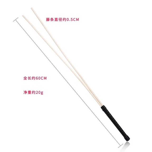 2 In 1 Natural Rattan 60CM Long Straight Whip Riding Crop Flogger Black Red PU Leather Handle Paddle Slapper Horse Training 6