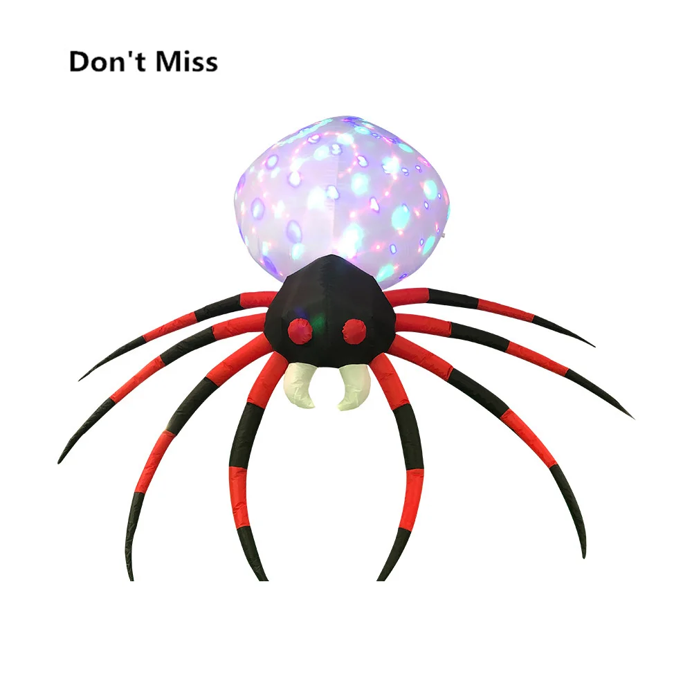 

Halloween Party Decoration 2.4m Spider Halloween Inflatable Toy Decorations with LED Lights Party Toys Decor Indoor Outdoor Yard
