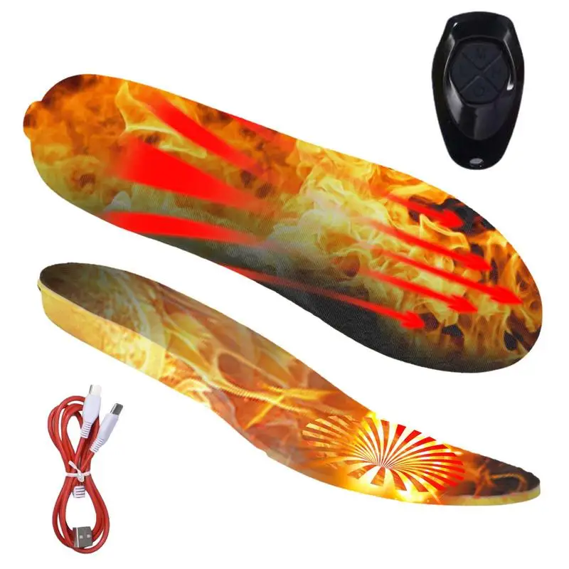 

Heated Insoles USB Rechargeable 2000mAh Electric Heated Insoles Foot Warmer with Remote Control for Traveling Fishing Camping