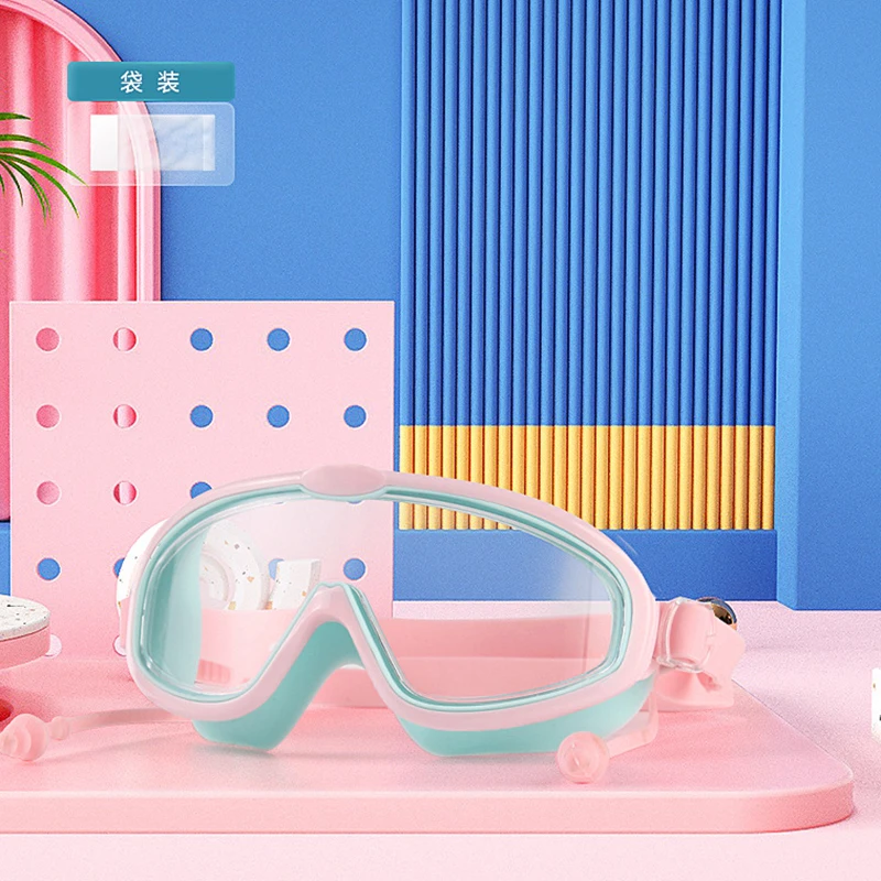 Children's Goggles Boys Girls Waterproof Anti-fog HD Swimming Glasses Set