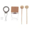 8ml Empty Car Air Freshener Pendant Clip Vent Outlet Diffuser Essential Oil Glass Vial with Wooden Cap Car Fragrance Container 2