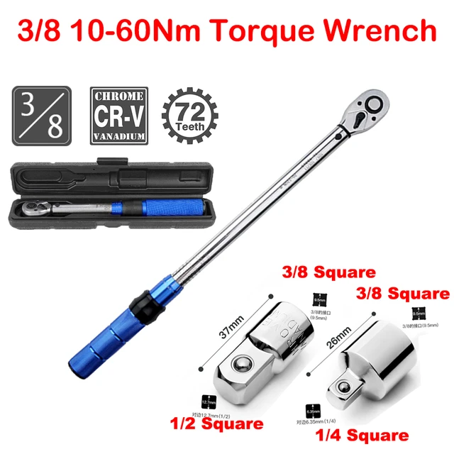 3/8 Torque Wrench 10-60Nm Bike Torque Wrench Allen Key Tool Socket Spanner  Set Cycling Tool Bicycle Repair Bike Accessories - AliExpress
