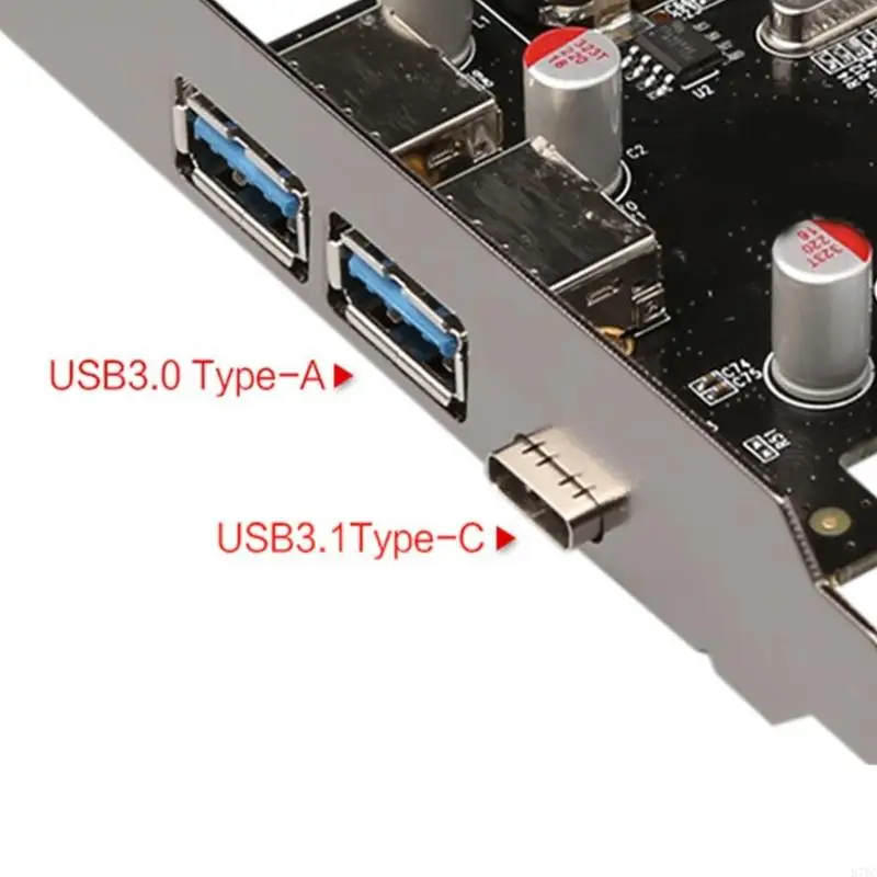D7YC PCIe to USB Expansion Card Two Port typeA typeC Computer USB Performances