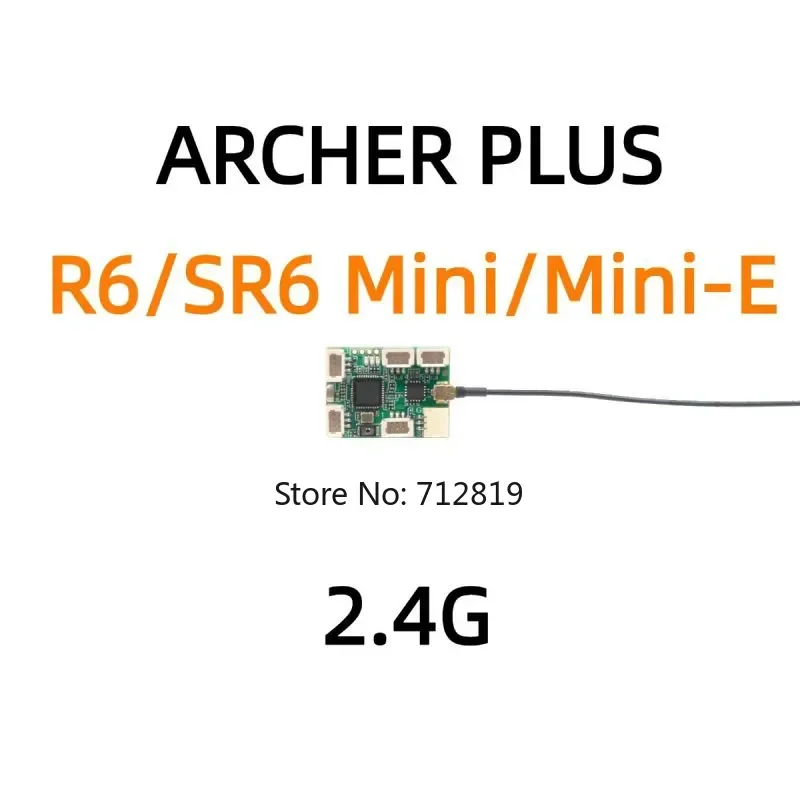 Achetez Récepteur FrSky ARCHER PLUS R6/SR6 Mini/Mini-E 6CH - Gyroscope Stabilisé en gros plan sur les ports et le boîtier