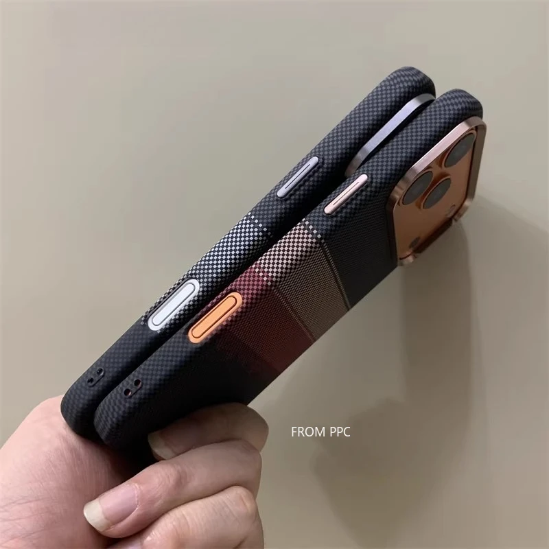 Carbon Fiber Texture Magnetic Phone Cover with Alloy Lens Protection and Enhanced Charging Capabilities