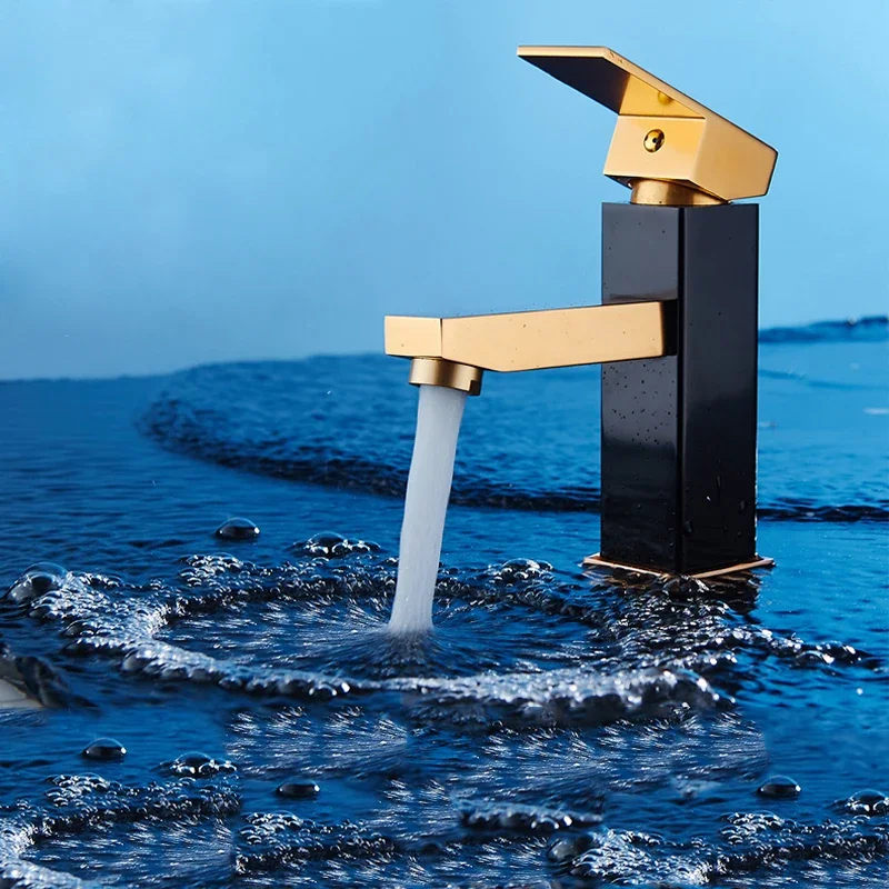 

Bathroom Basin Faucet Luxury Aluminum Cold and Hot Water Mixer Tap Deck Mounted Single Handle Washbasin Sink Faucets