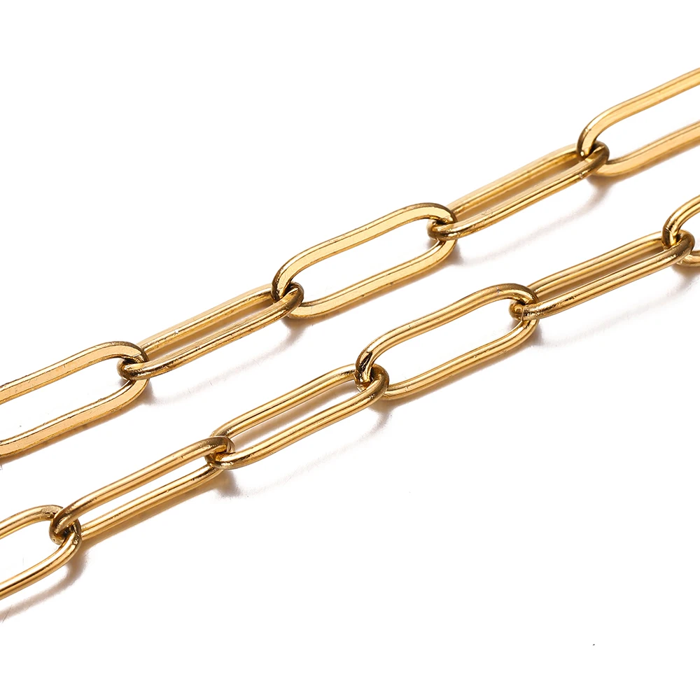Stainless Steel Chain 1M 3/4mm No Fade Cable Gold Chains for Necklace Bracelet Anklet DIY Jewelry Making Components