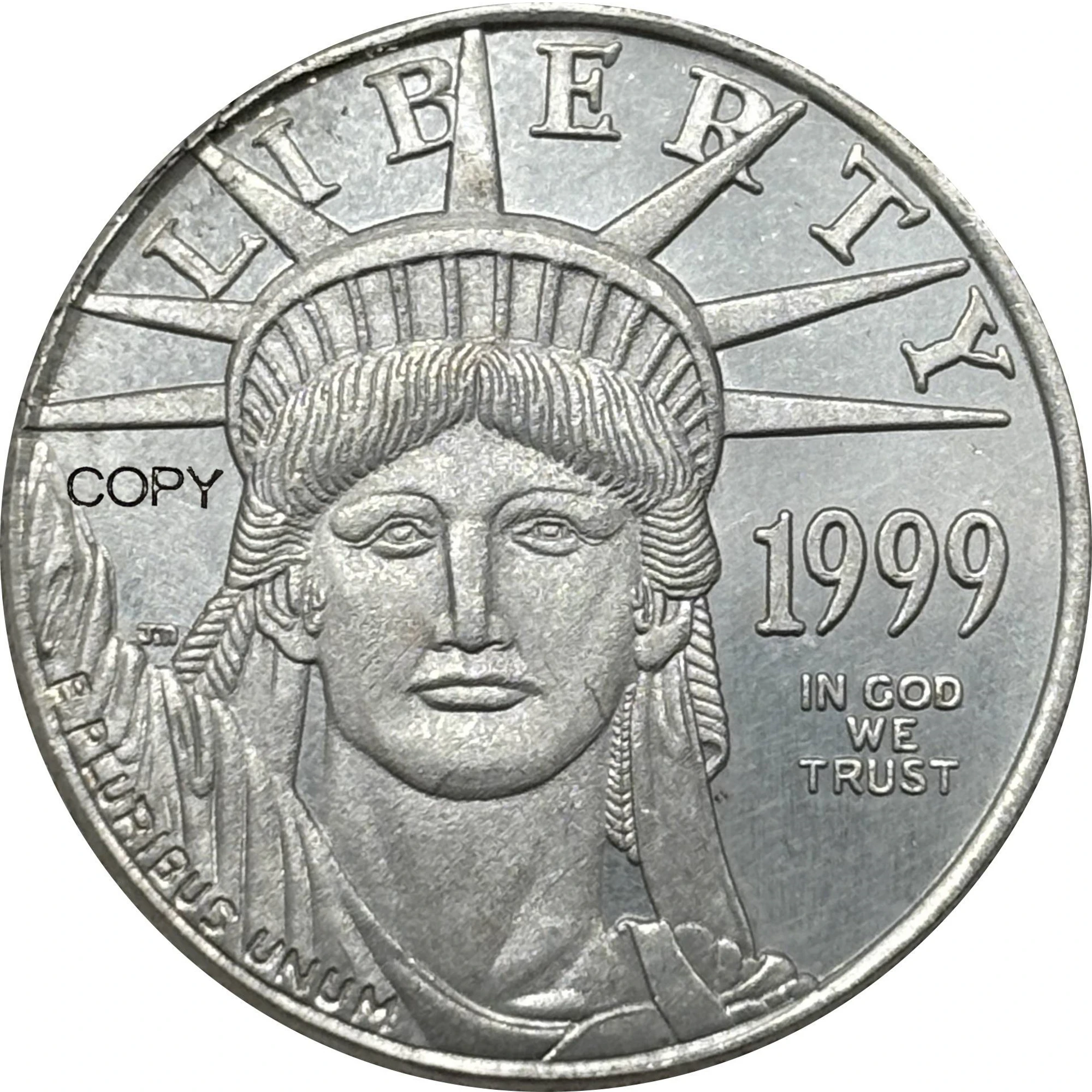 미국 플래티넘 이글 실버 도금 기념 모네다 소장 동전, 미국 1999 W 자유, 25 달러  Best5